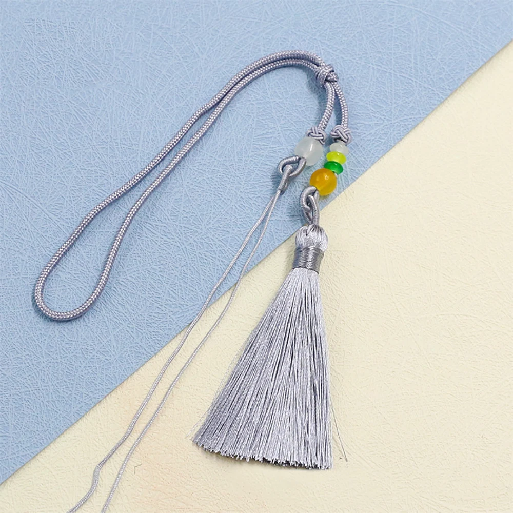 Pastel Pink Handwoven Tassel with Beads 8 Pastel Pink Handwoven Tassel with Beads - Image 8