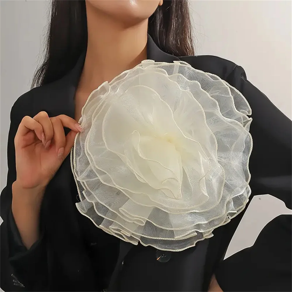 Oversized Mesh Flower Brooch – 27cm 3 Oversized Mesh Flower Brooch – 27cm - Image 3