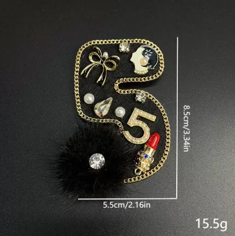 Gold Tone Fashion Brooch with Faux Pearl 5 Gold Tone Fashion Brooch with Faux Pearl - Image 5