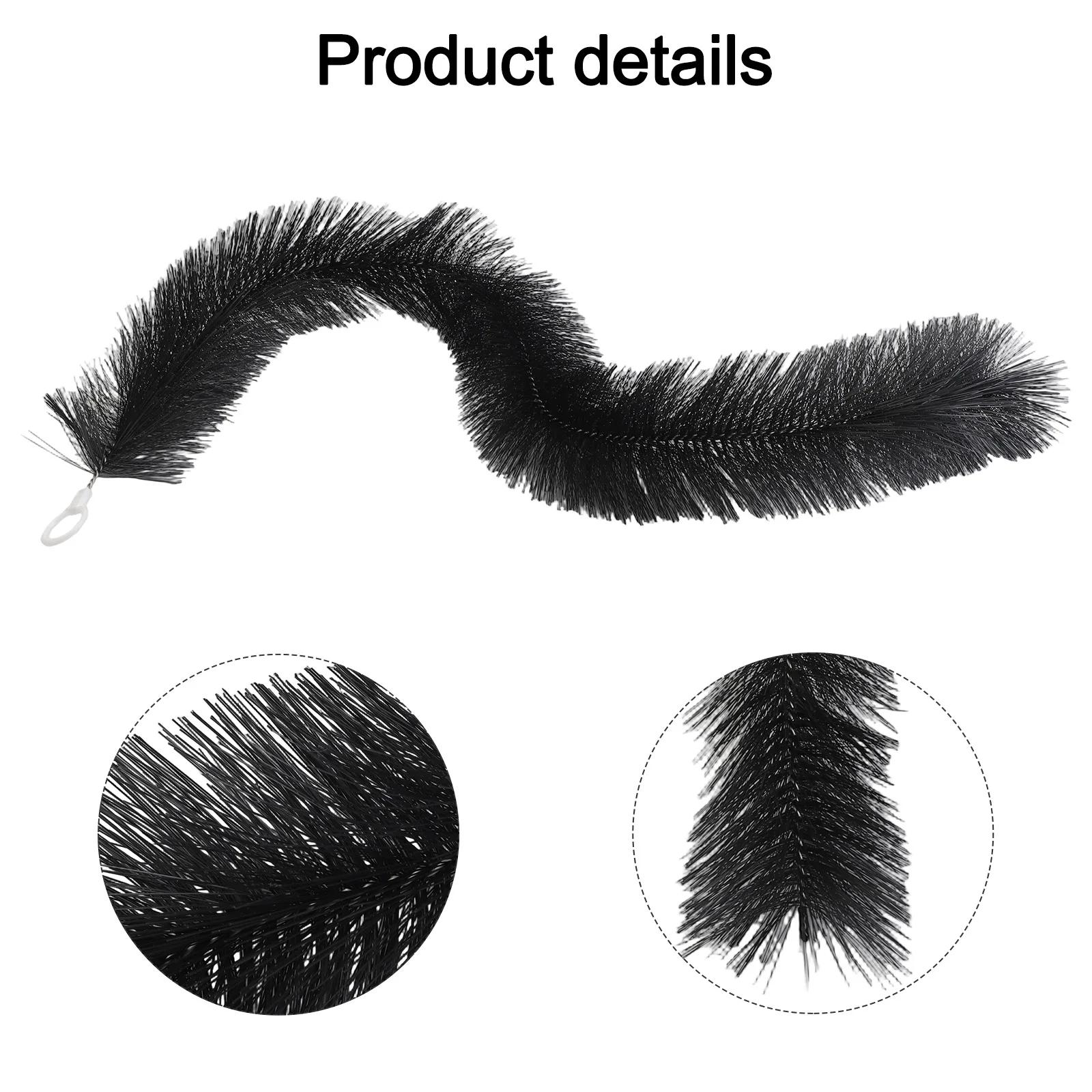 Black Gutter Guard Brush with Stainless Steel Core 4 Black Gutter Guard Brush with Stainless Steel Core - Image 4