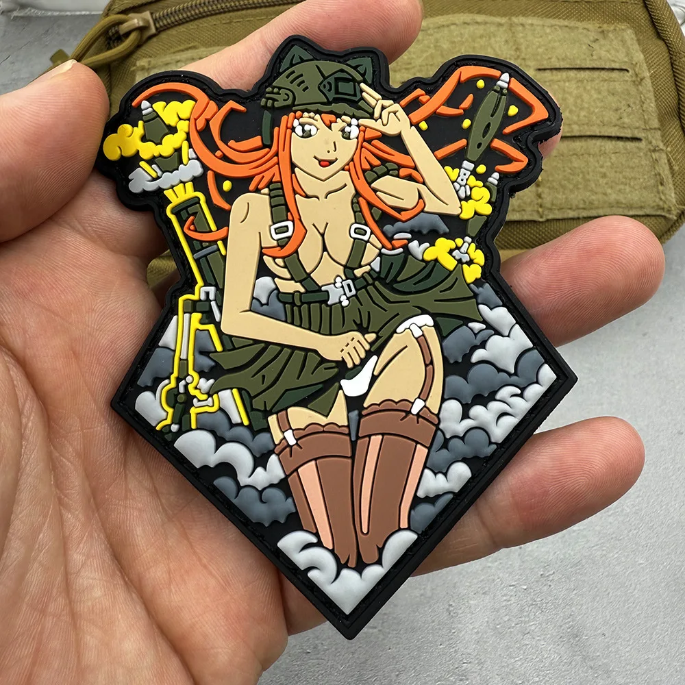 Colorful Tactical PVC Patch with Female Warrior 4 Colorful Tactical PVC Patch with Female Warrior - Image 4