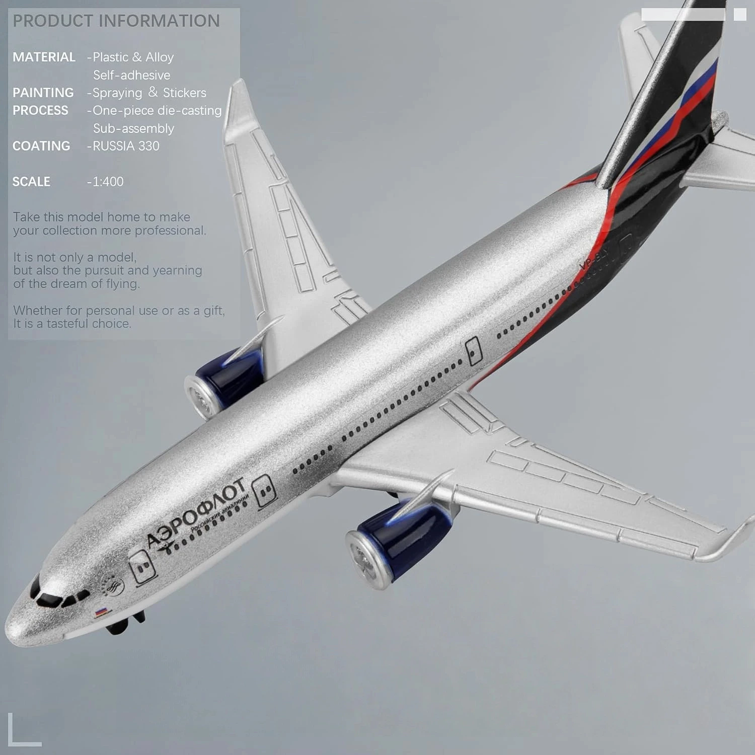 A330 Russia Airlines Diecast Model 16cm 6 A330 Russia Airlines Diecast Model 16cm - Image 6