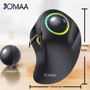 Black Wireless Trackball Mouse with 44mm Ball 10 S148137f4abf4474dbf1399d1f23c712fq