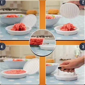 White Plastic Burger Press for Perfect Patties 12 S14f820917c994e6ea8c70bf9ba0fe356o
