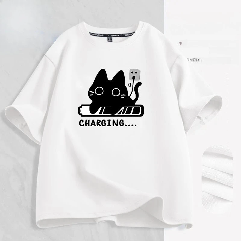 Playful Black Cat Charging T-Shirt 2 Playful Black Cat Charging T-Shirt - Image 2