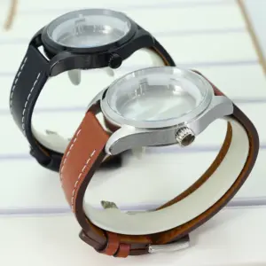 40mm Stainless Steel Watch Case with Leather Strap 14 S154ce489f2674c9dab53fe9fcb2877f4n