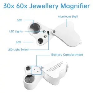 White Dual-Magnification Jewelry Loupe with LED 7 S155d0d5ecf254cf6a04757a1927bbeff2