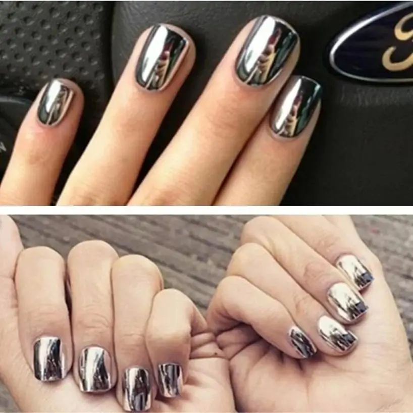 Mirror Silver Nail Polish - 6ml, Stainless Steel Finish 2 Mirror Silver Nail Polish - 6ml, Stainless Steel Finish - Image 2