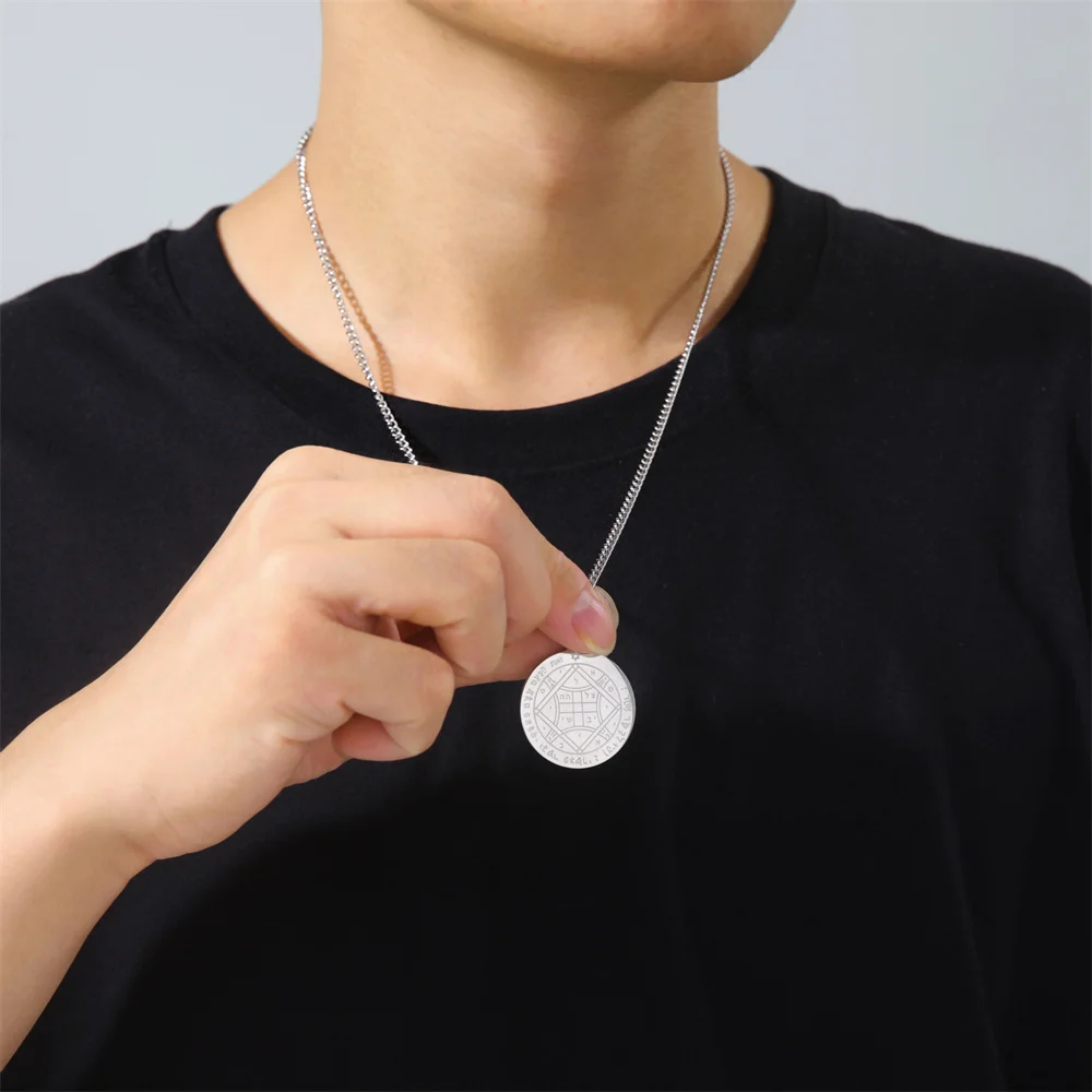 Stainless Steel Occult Pendant Necklace 3 Stainless Steel Occult Pendant Necklace - Image 3