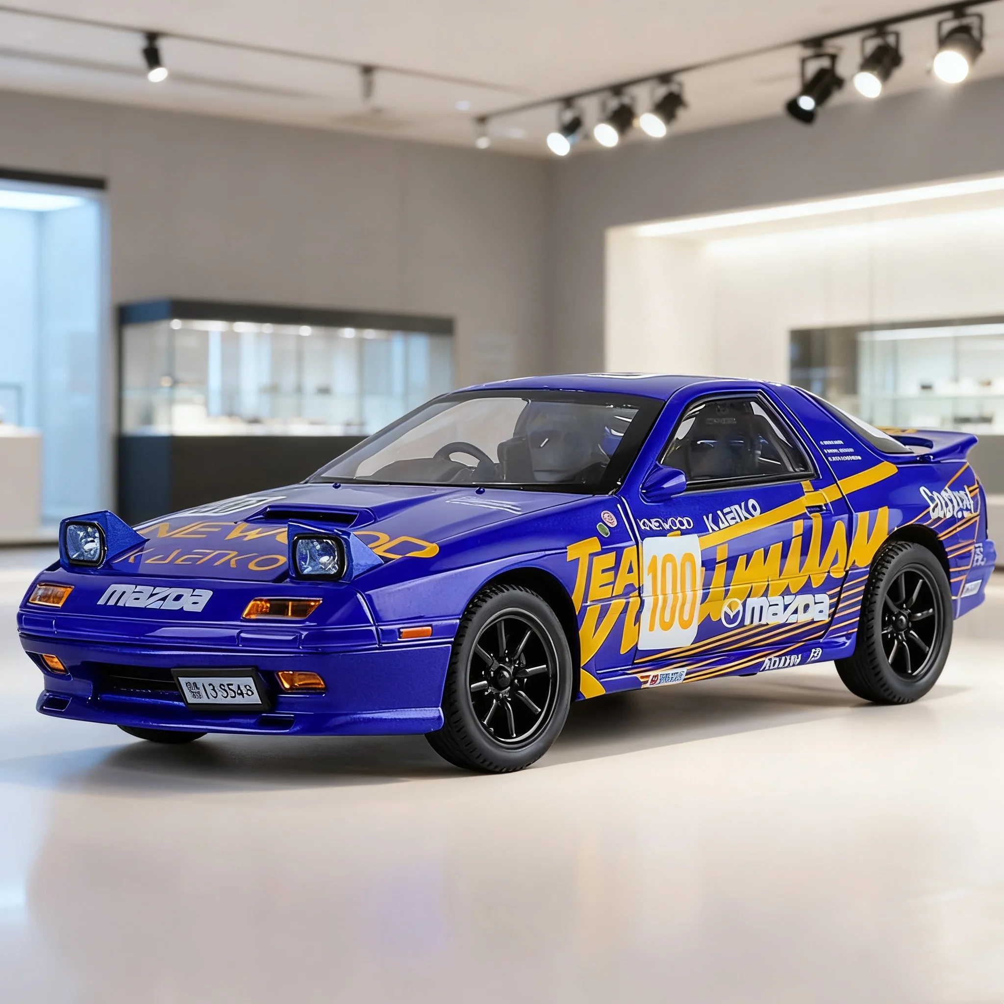 Vibrant Yellow Mazda RX7-FC Diecast Model 8 Vibrant Yellow Mazda RX7-FC Diecast Model - Image 8