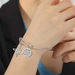 Stainless Steel Vintage-Style Bangle Set 8 S163729c895314c98897316854a411c2eH