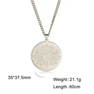 Elegant Gold Lotus Aum Pendant Necklace 17 S164071e62bb947f88fb2f500ce3e12dec