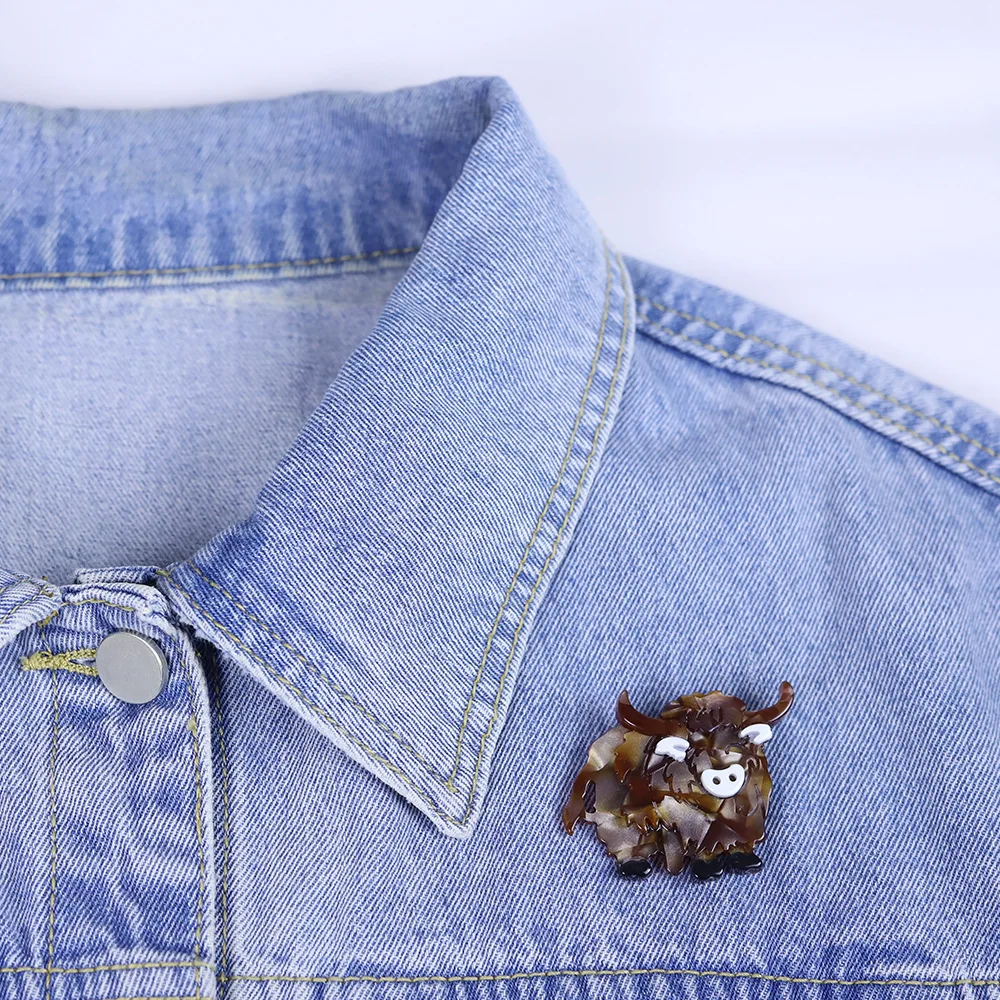 Acrylic Yak Brooch 4x5cm Rustic Charm 3 Acrylic Yak Brooch 4x5cm Rustic Charm - Image 3