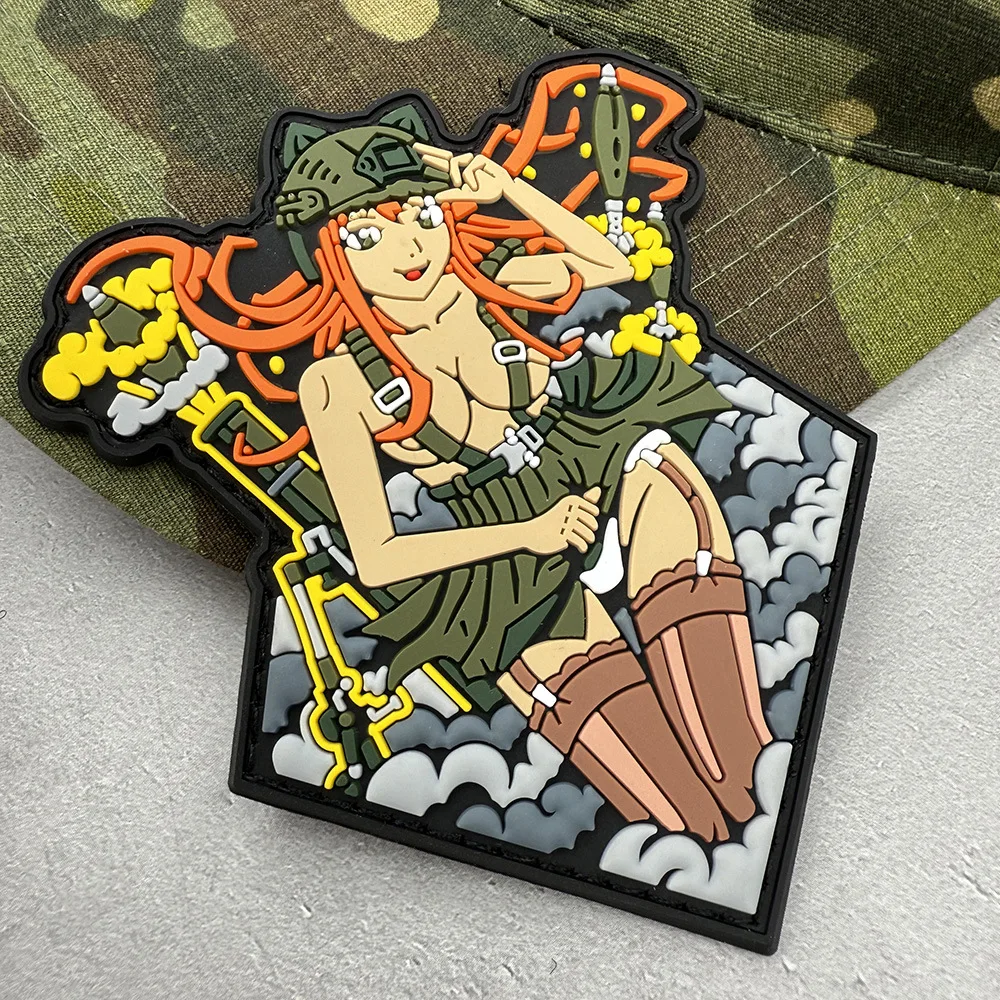 Colorful Tactical PVC Patch with Female Warrior 3 Colorful Tactical PVC Patch with Female Warrior - Image 3