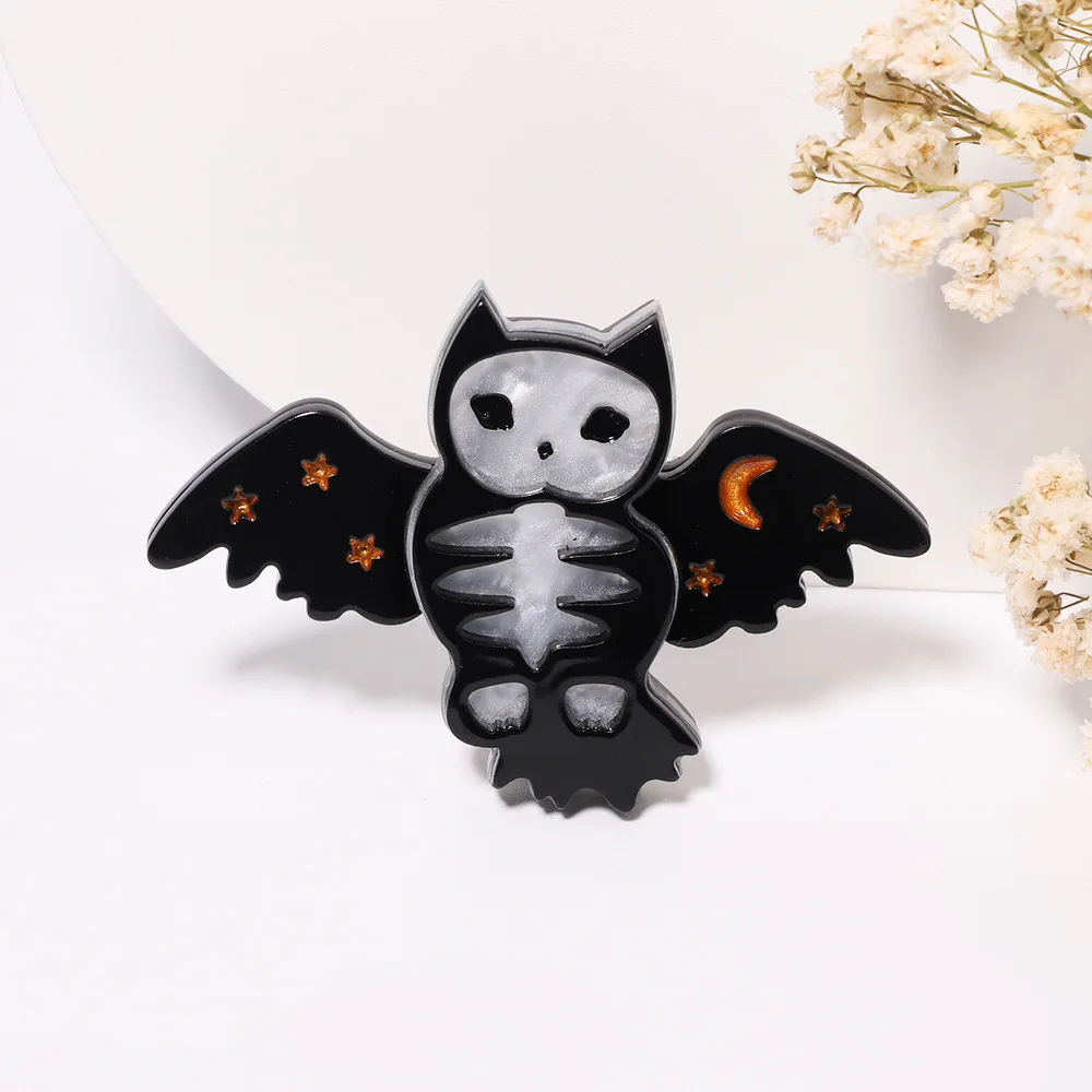 Dark Skeleton Owl Brooch for Gothic Style 5 Dark Skeleton Owl Brooch for Gothic Style - Image 5