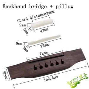 Indian Rosewood Left-Handed Guitar Bridge 155mm 12 S1740f02aafc34fa0b38f769b2f38e15f4