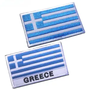 Greek Flag Hook and Loop Patch 8cm x 5cm
