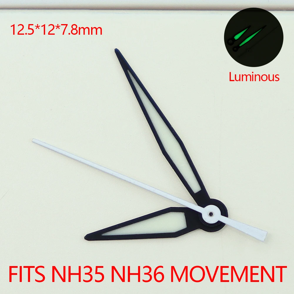 Green Luminous Watch Hands Set for NH35, NH36, 4R35, 4R36 2 Green Luminous Watch Hands Set for NH35, NH36, 4R35, 4R36 - Image 2