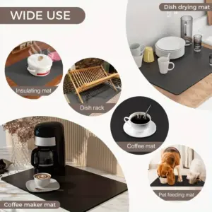 Black Kitchen Drain Mat with High Absorbency 13 S17cbf523f9ce4c0797a7de6f3a54e10bQ