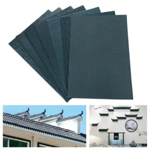 Miniature PVC Roof Tiles Set for Model Building 13 S17e5ec54357f4970b5d35ec1f73d6c44M