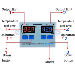 Dual LED Digital Temperature Controller for HVAC Systems 10 S181c4263ac834695b0e666b408ccc83c6