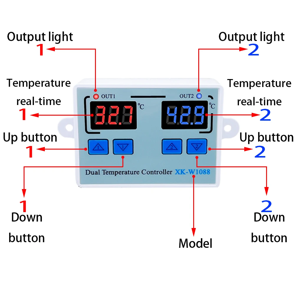 Dual LED Digital Temperature Controller for HVAC Systems 2 Dual LED Digital Temperature Controller for HVAC Systems - Image 2