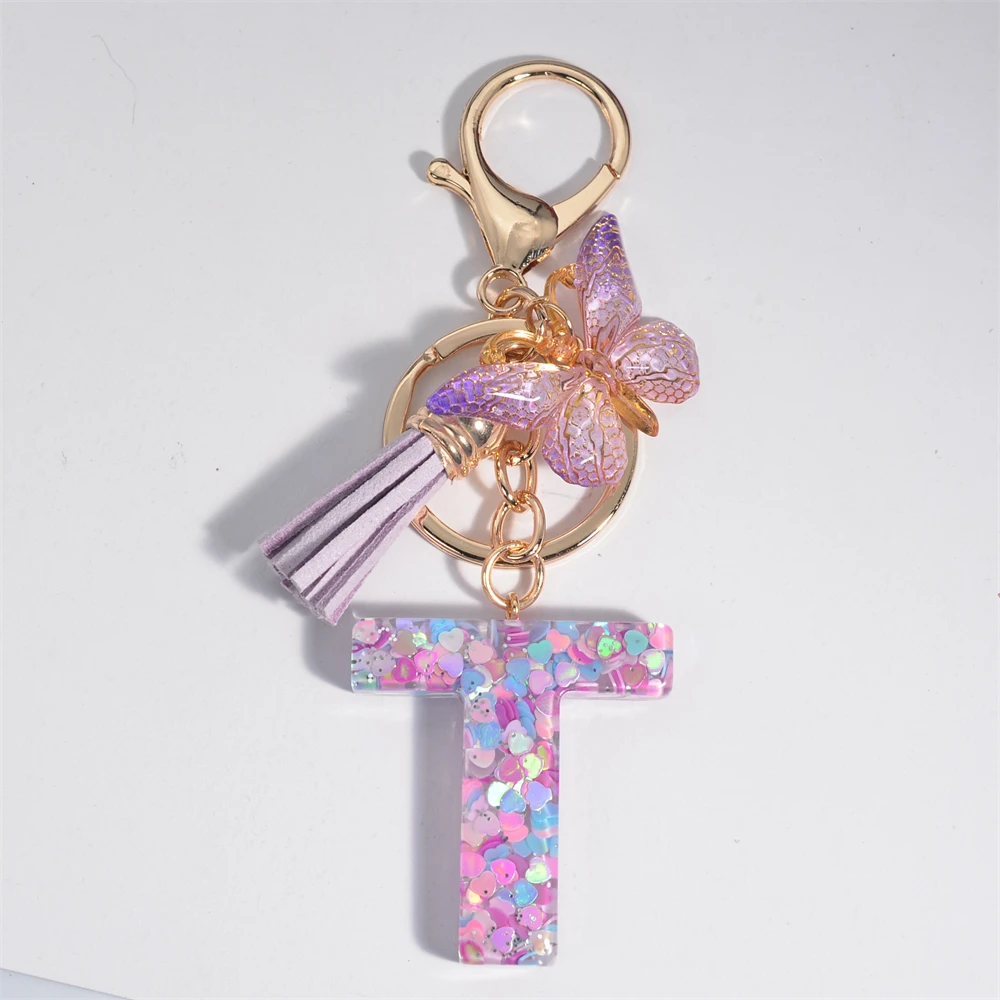Whimsical Holographic S Keychain with Butterfly 9 Whimsical Holographic S Keychain with Butterfly - Image 9