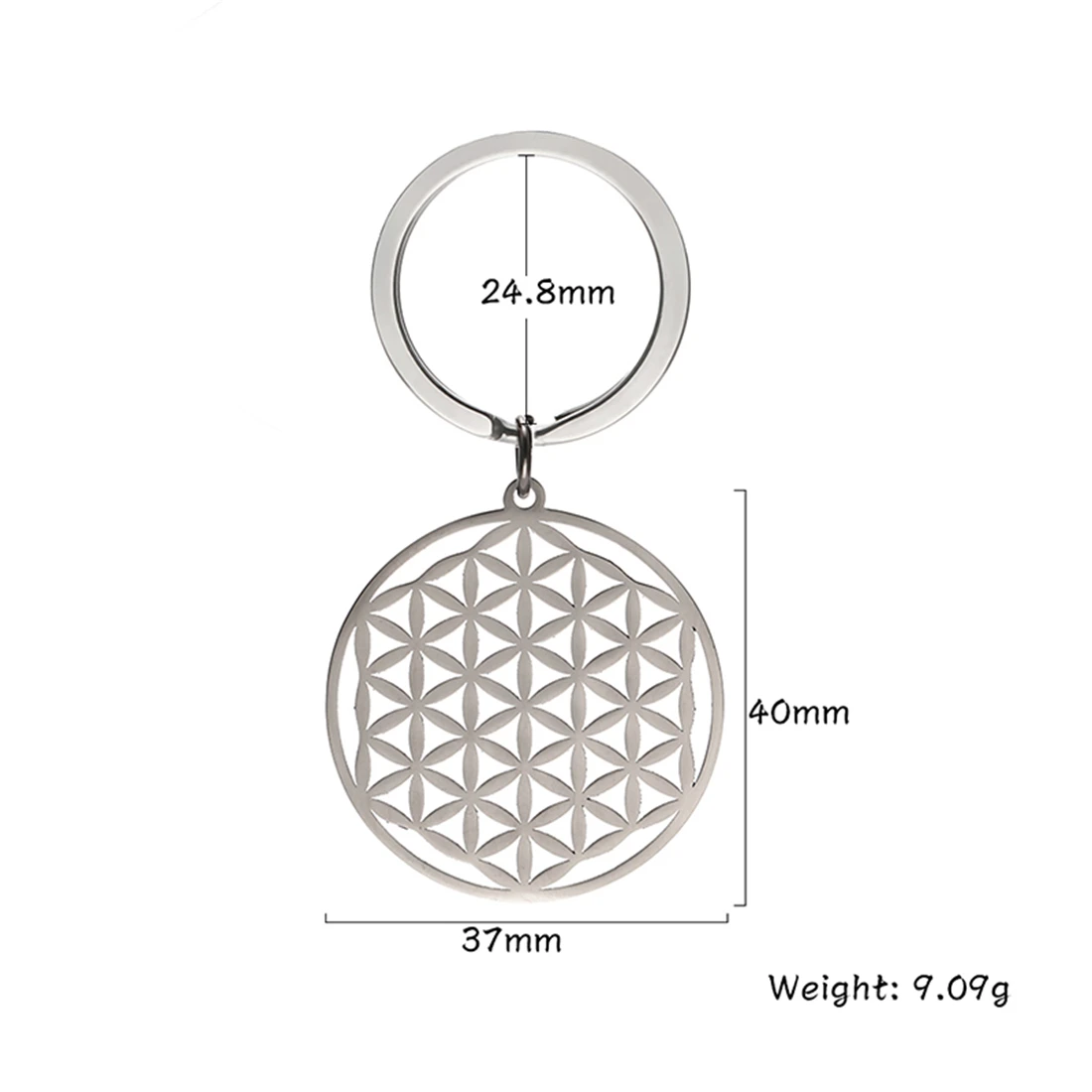 Stainless Steel Flower of Life Keychain 7 Stainless Steel Flower of Life Keychain - Image 7