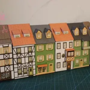 German Row House 1/87 Paper Model Kit 4 S18d4eacba13a4245823d91df71136be3F