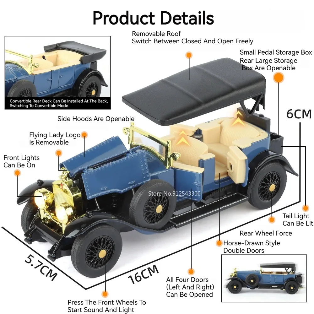 Vintage Car Model 1:32 Scale with Sound Effects 2 Vintage Car Model 1:32 Scale with Sound Effects - Image 2