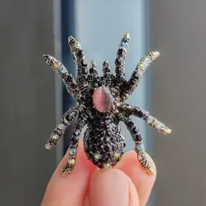 Bold Metallic Green Gem Spider Brooch 15 S18de4859f8fd46c09e668d07ac10f931O