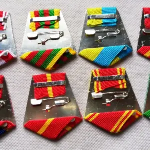 Vintage Hexagonal Badge with Vibrant Stripes 12 S18e1ad39957c48d4a5e4400af59cd9d0x