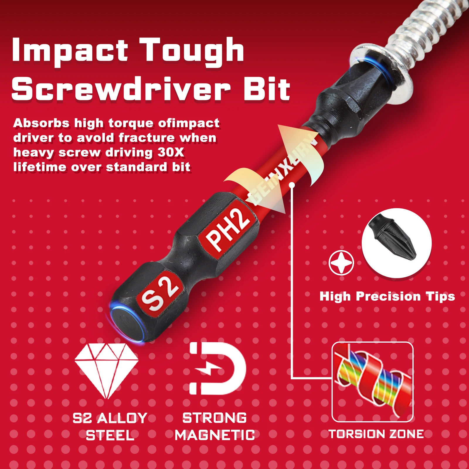 Impact Screwdriver Bits Set 33-Piece High-Hardness S2 Steel 4 Impact Screwdriver Bits Set 33-Piece High-Hardness S2 Steel - Image 4