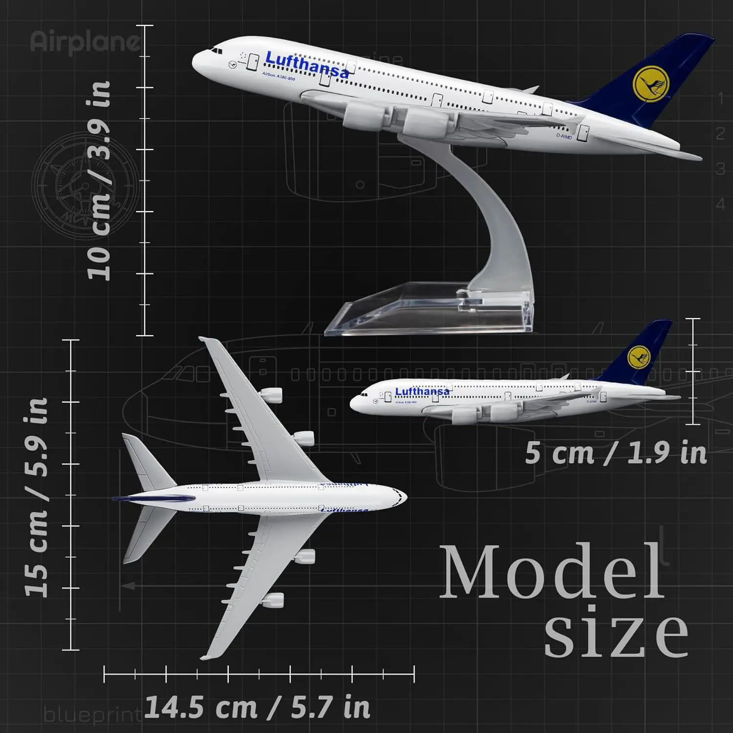 Lufthansa A380 16cm Diecast Model for Collectors 5 Lufthansa A380 16cm Diecast Model for Collectors - Image 5