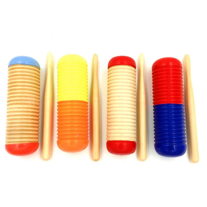 Wooden Kids' Guiro Rhythm Toy with Mallets 2 Wooden Kids' Guiro Rhythm Toy with Mallets - Image 2