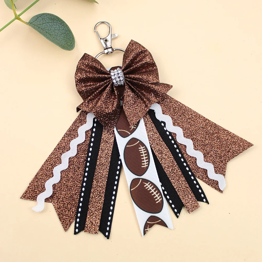 Cheerleading Glitter Bow Keychain with Ribbons 8 Cheerleading Glitter Bow Keychain with Ribbons - Image 8