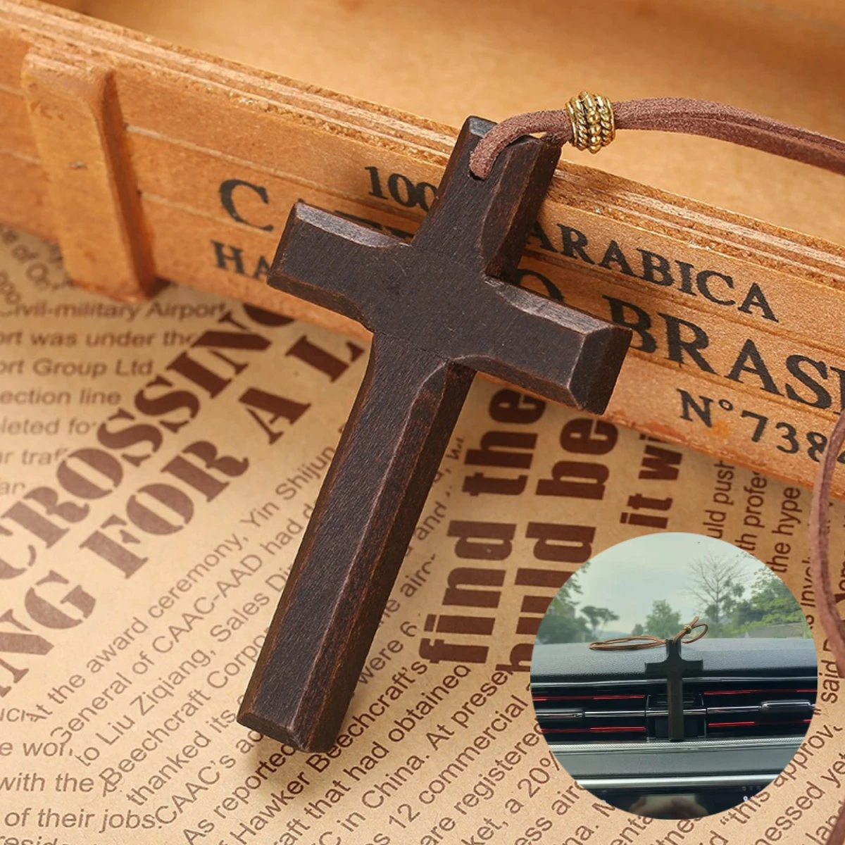 Handcrafted Rosary Necklace with Wooden Beads 7 Handcrafted Rosary Necklace with Wooden Beads - Image 7