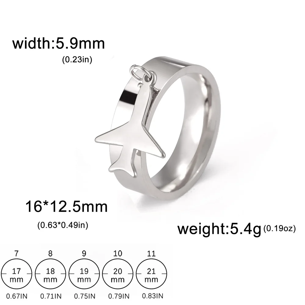 Minimalist Stainless Steel Airplane Ring for Men 7 Minimalist Stainless Steel Airplane Ring for Men - Image 7
