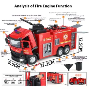 1:18 Scale Fire Truck Model with Extended Ladder 12 S1a460155118e40709b601b0154af02fbt