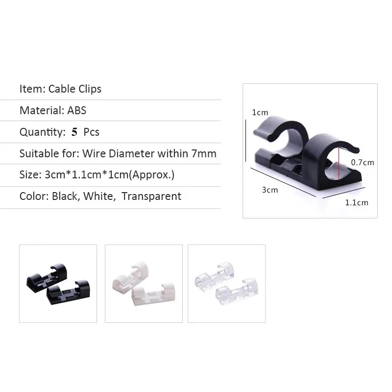 Cable Organizer Clips for Desk 3 Cable Organizer Clips for Desk - Image 3