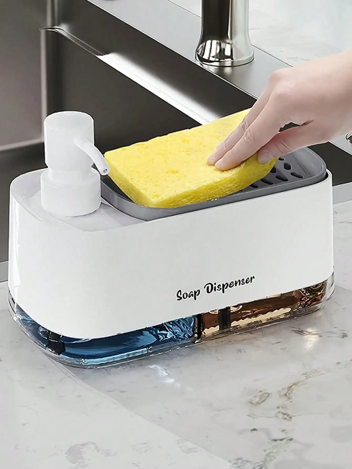 Dual Stainless Steel Soap Dispenser for Kitchen 8 Dual Stainless Steel Soap Dispenser for Kitchen - Image 8