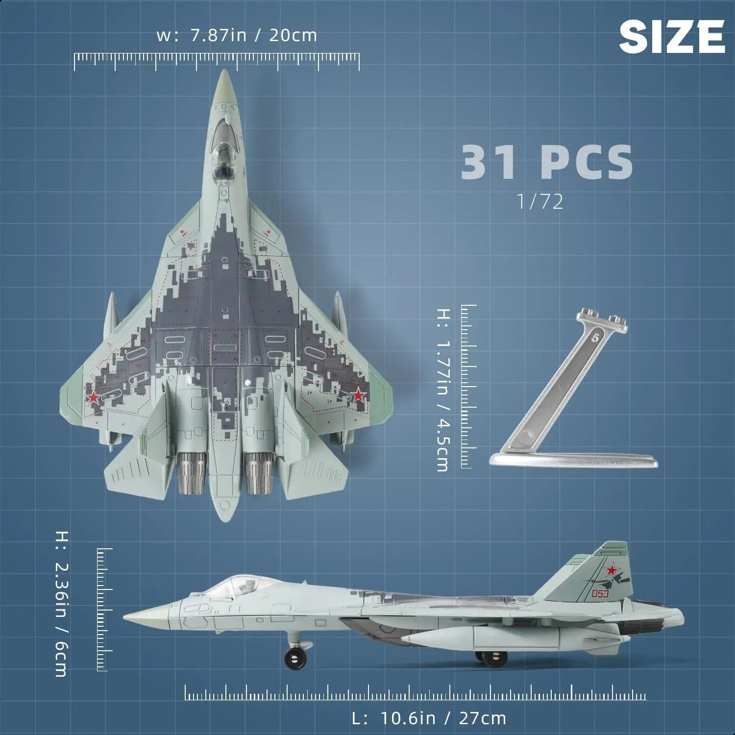 1:72 SU-57 Fighter Jet Model Kit 2 1:72 SU-57 Fighter Jet Model Kit - Image 2