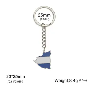 Nicaragua Map Flag Stainless Steel Pendant Keychain 13 S1ad5f57ac2304d7ab40a6d48bca2e782s