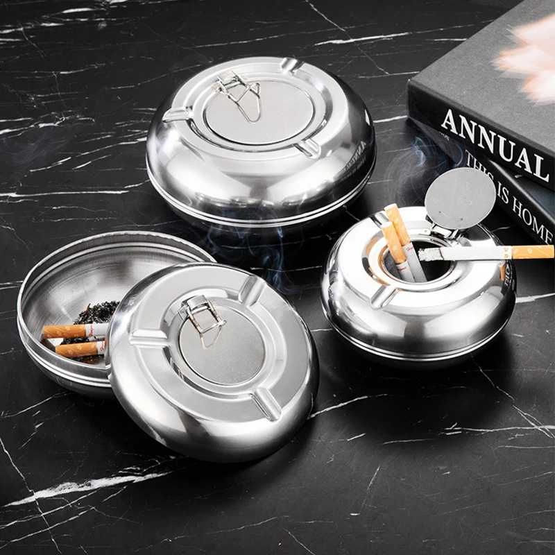 Modern Stainless Steel Windproof Ashtray 3 Modern Stainless Steel Windproof Ashtray - Image 3