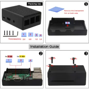 Aluminum Raspberry Pi 3 Case with Passive Cooling 10 S1b32dc234b124a47a644e27ddb7f1de26