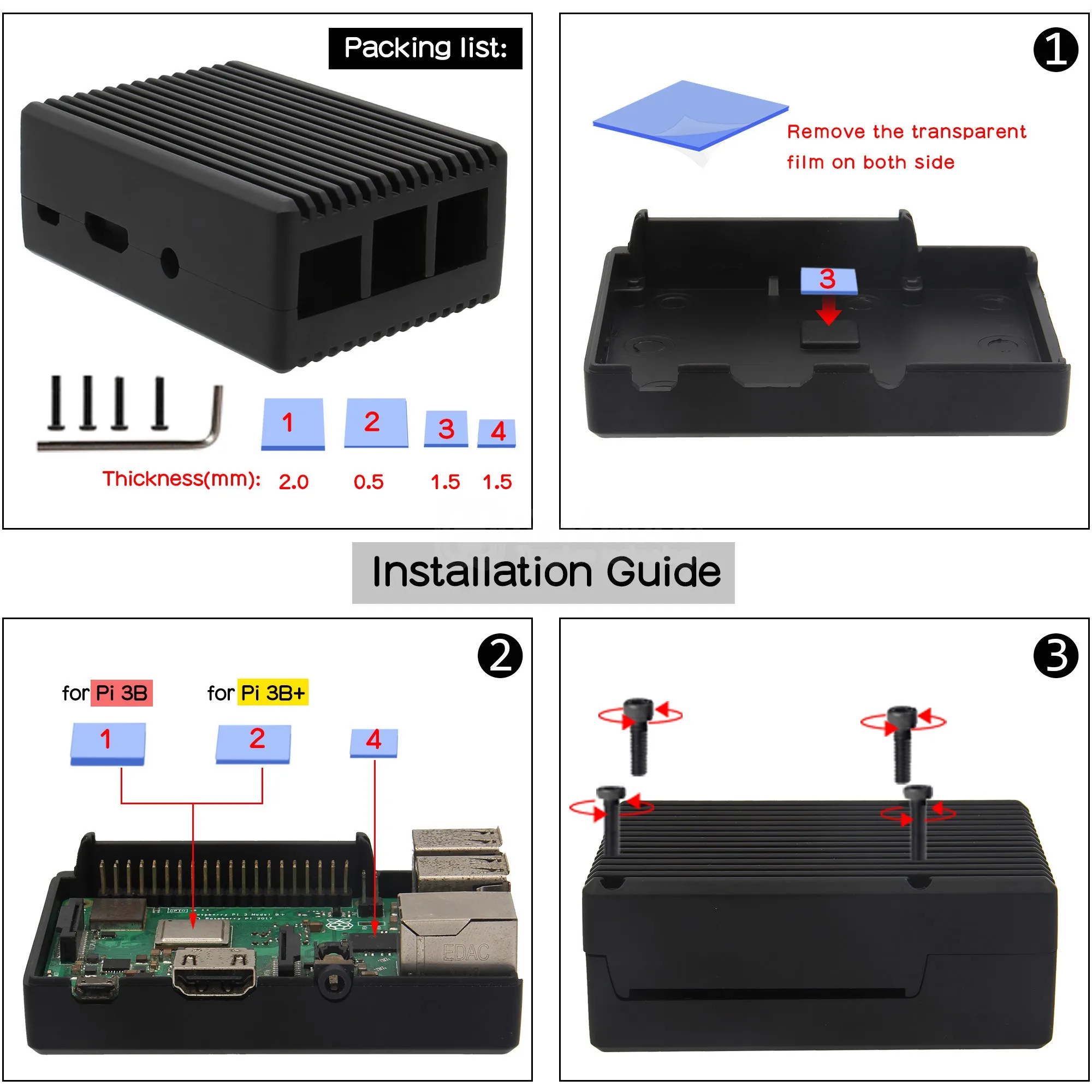 Aluminum Raspberry Pi 3 Case with Passive Cooling 4 Aluminum Raspberry Pi 3 Case with Passive Cooling - Image 4