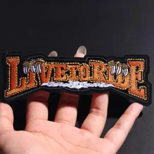 Vibrant Orange Embroidered Patch for Apparel