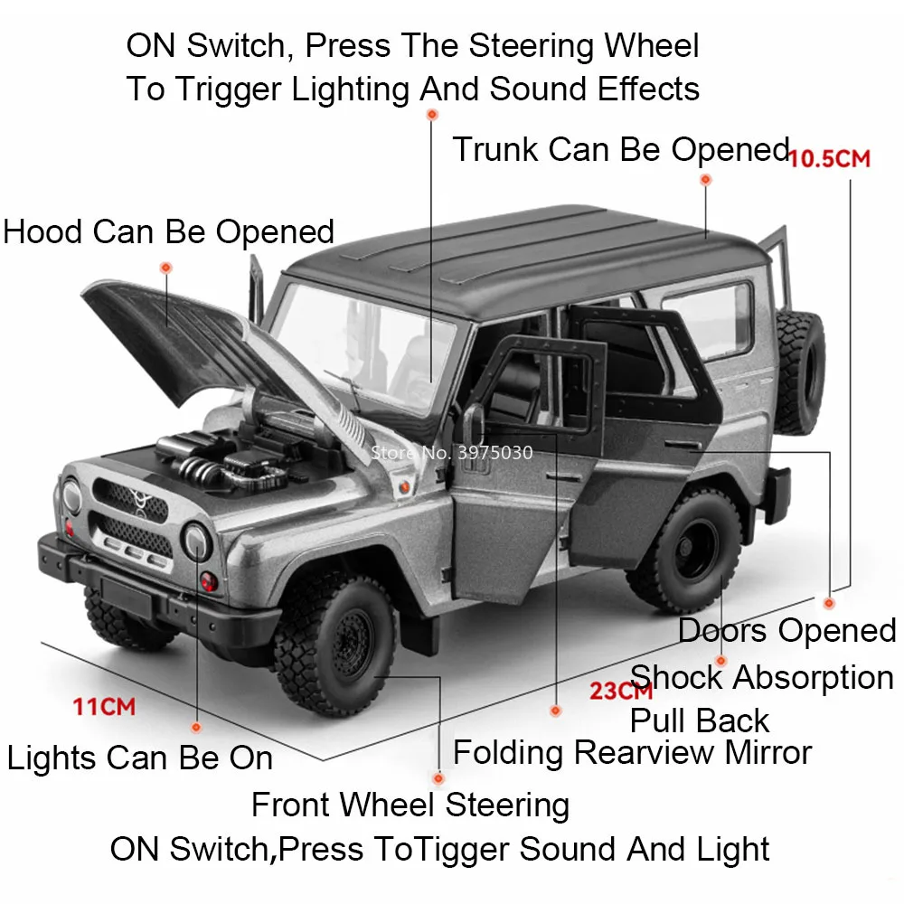1:18 Scale UAZ Hunter Diecast Model Replica 2 1:18 Scale UAZ Hunter Diecast Model Replica - Image 2