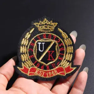 Gold Badge Patch with Anchor Design 8x8.1 cm