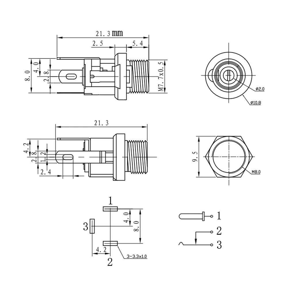 DC-025M Female Power Socket Set, 100pcs 6 DC-025M Female Power Socket Set, 100pcs - Image 6